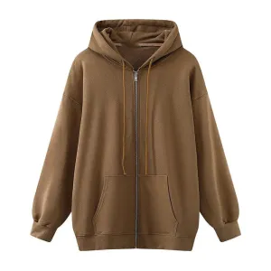 Wenkouban-Winter outfits Christmas Black Friday Thick Oversized Hooded Zip-Up Jacket