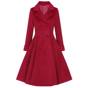 Wine Red Vintage Inspired Classic Swing Coat