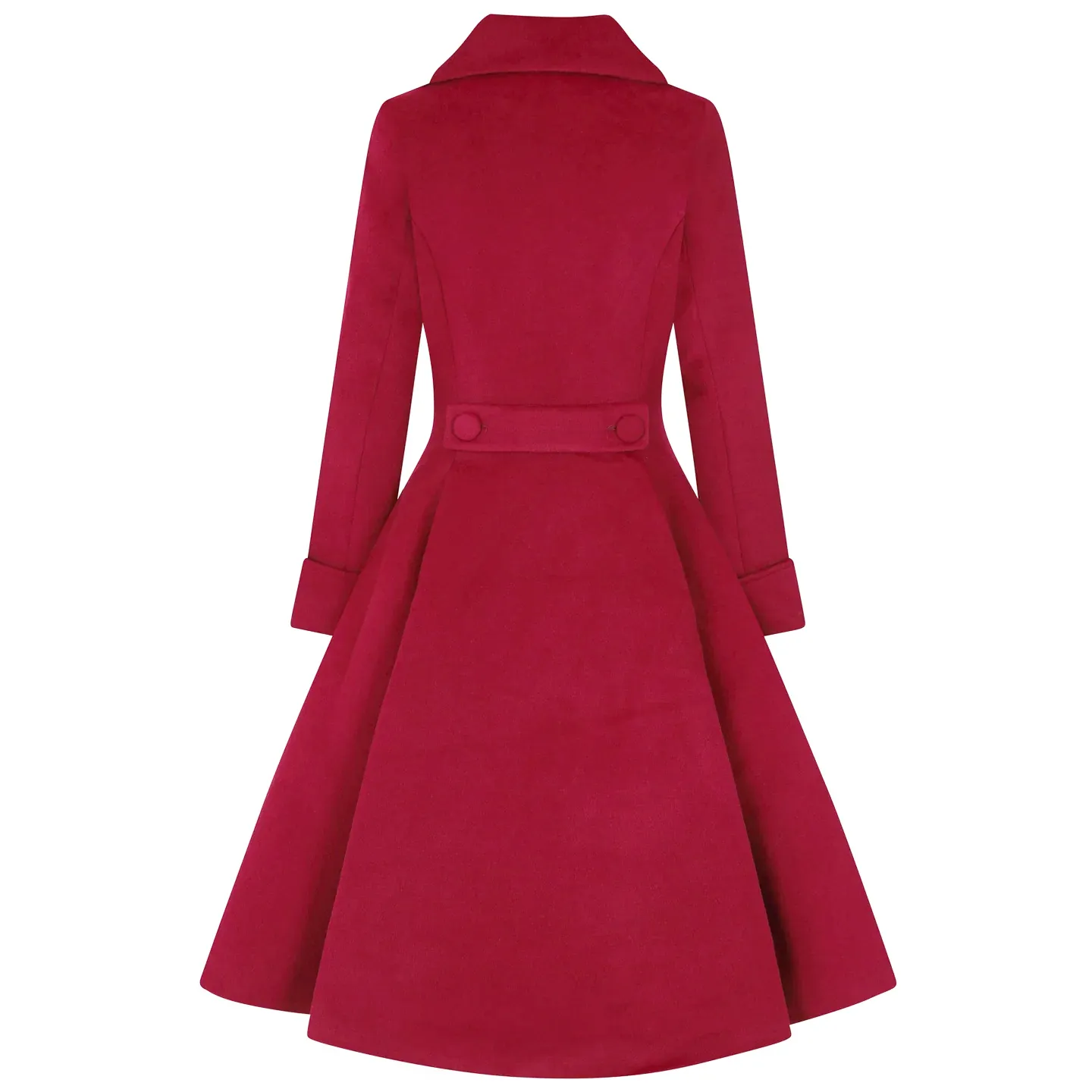 Wine Red Vintage Inspired Classic Swing Coat