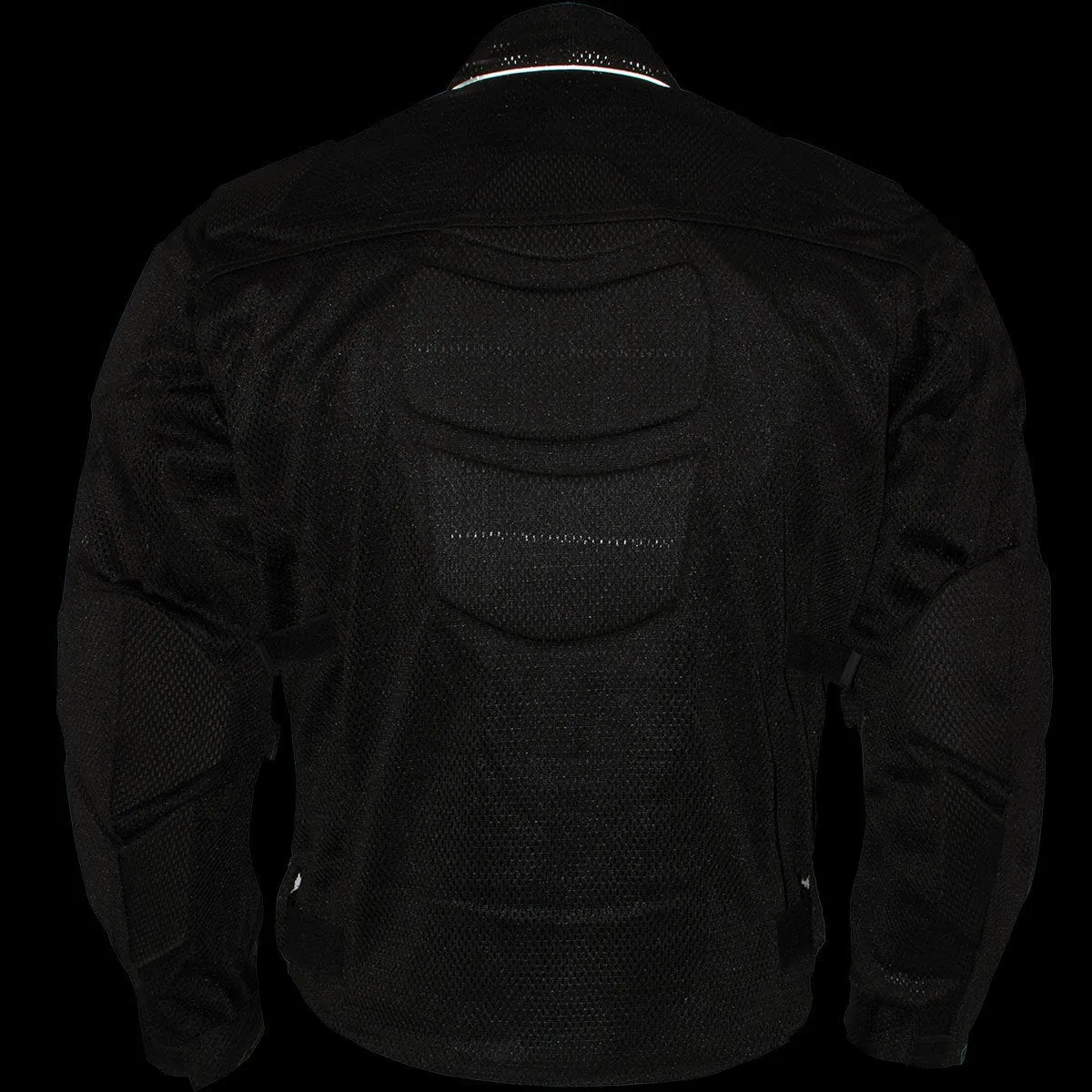 Xelement CF2157 Men's 'Caliber' Black Mesh Motorcycle Jacket with X-Armor Protection