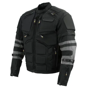 Xelement Men's Morph Black and Grey Tri-Tex Armored Jacket with