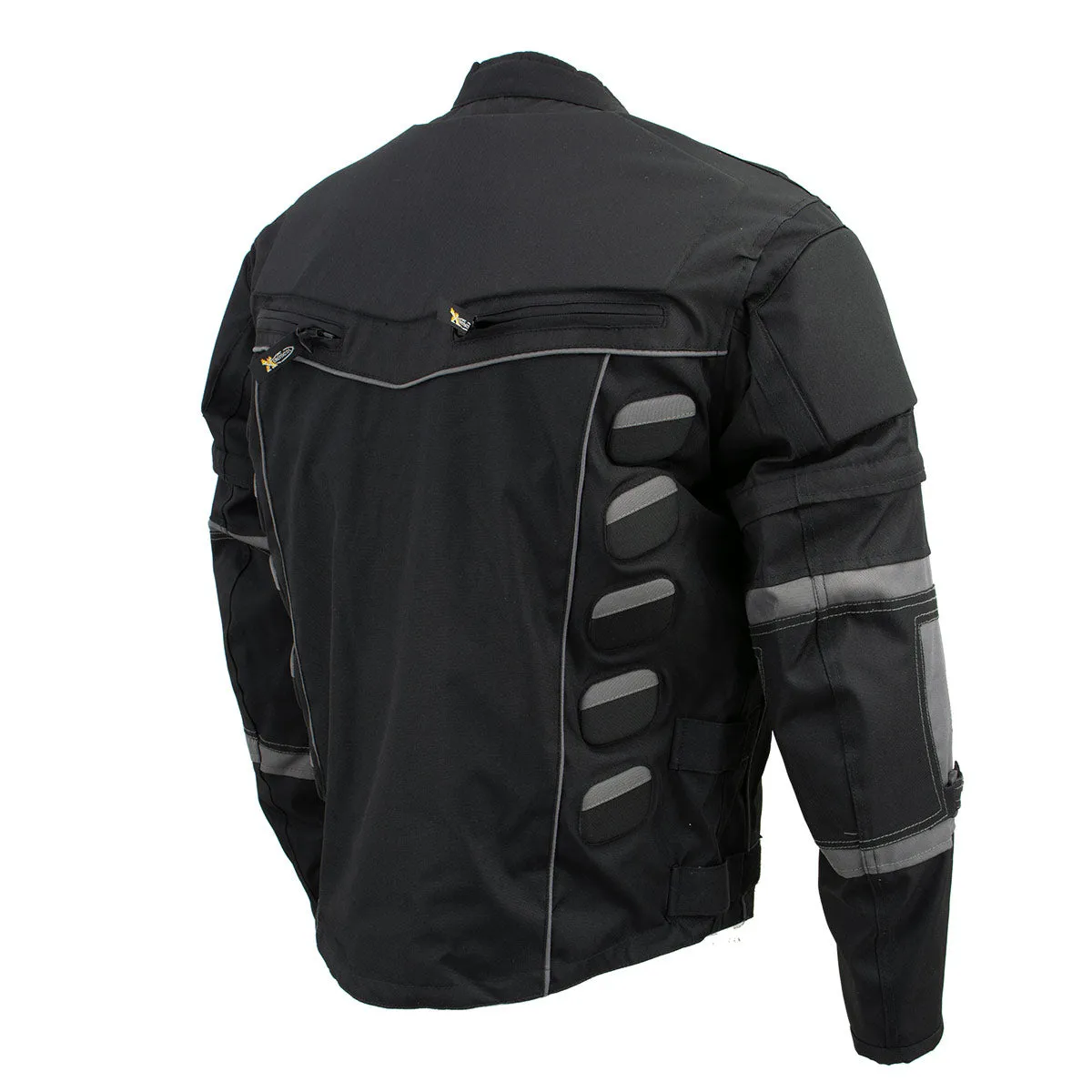 Xelement Men's Morph Black and Grey Tri-Tex Armored Jacket with